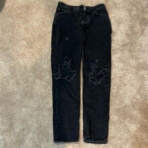 FREE PEOPLE black ripped jeans